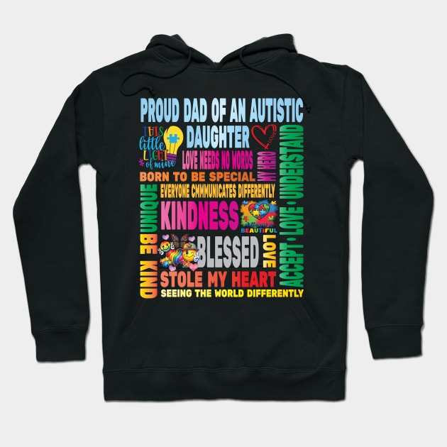 Autism Proud Dad Father Daughter Love Autistic Kids Autism Awareness Family Hoodie by Envision Styles